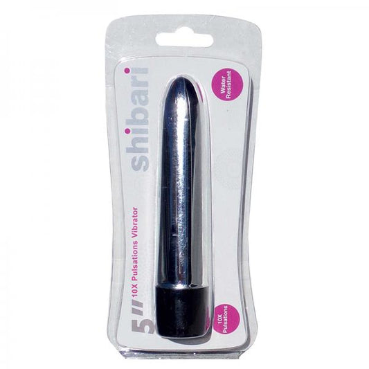 Shibari 10x Pulsations Vibrator 5in Silver